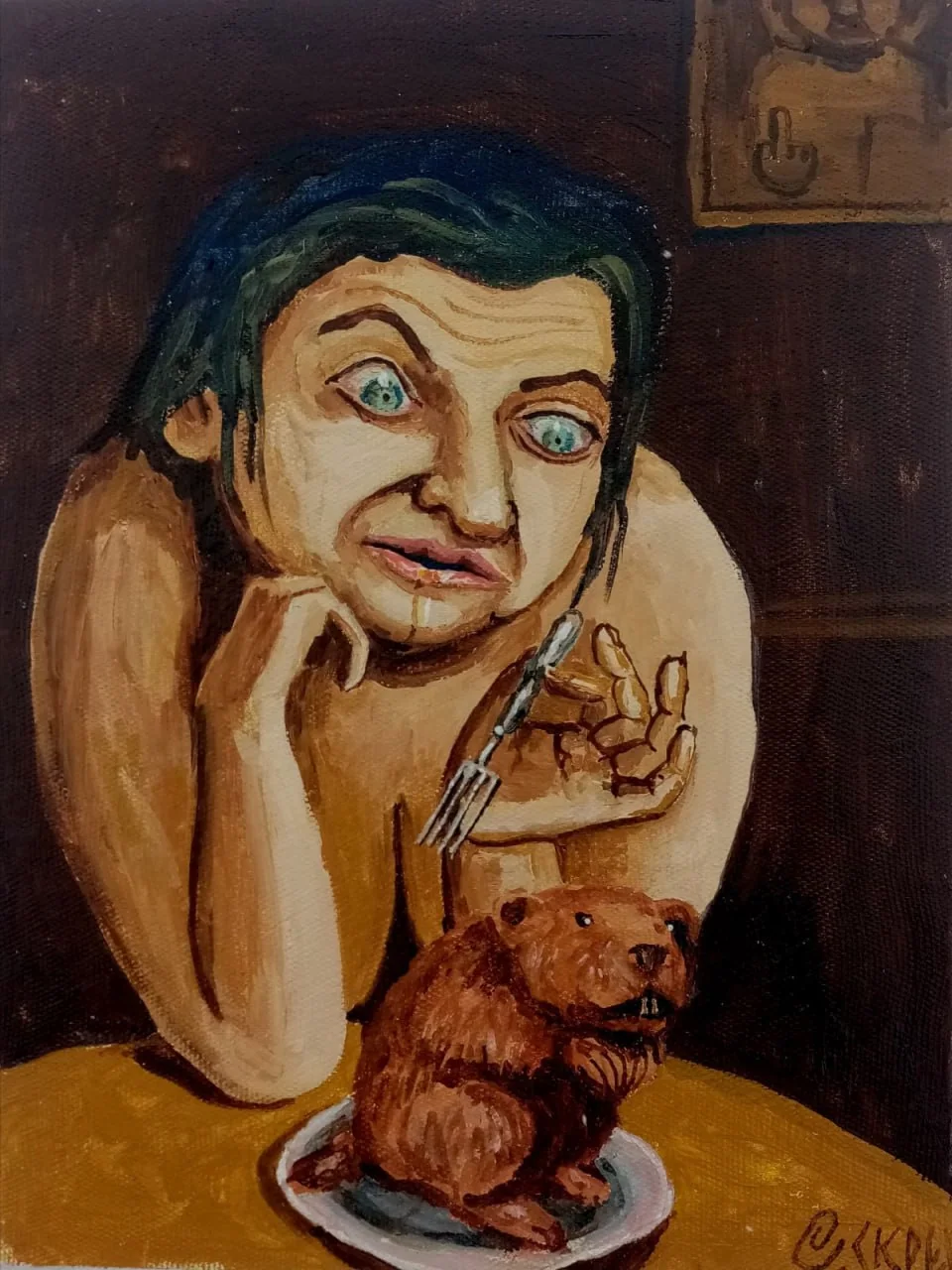 Mädchen mit Biber
