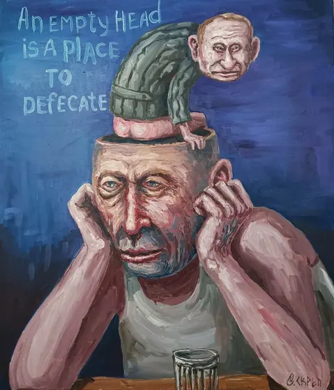 An empty head is a place to defecate