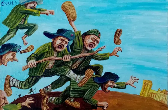 L'assalto al Reichstag di cartone